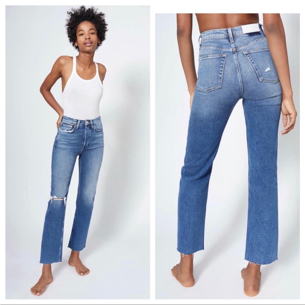 Re/Done Ultra High Rise Stove Pipe Jeans 27